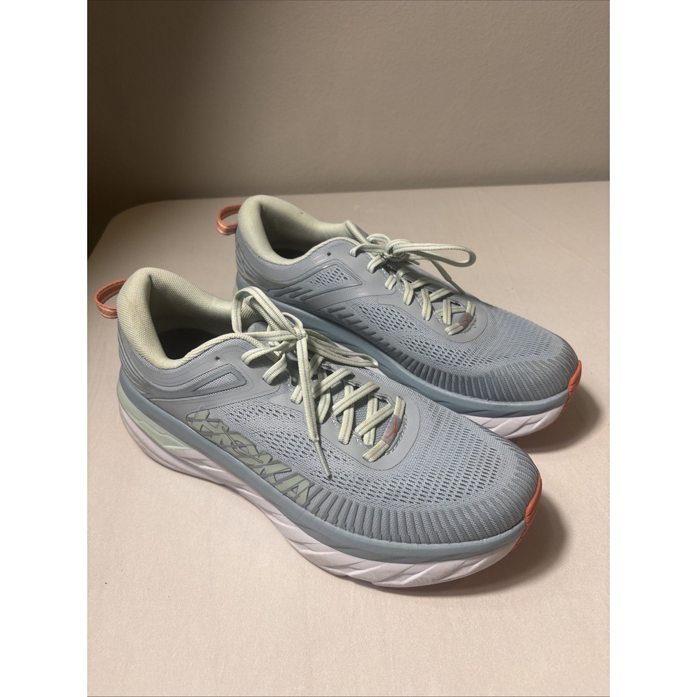 Hoka One One Bondi 7 Women Size 11 Blue Fog Blue Glass Shoes Running Walking